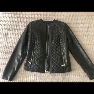 Cole Haan Women's Leather Quilted Jacket - Black